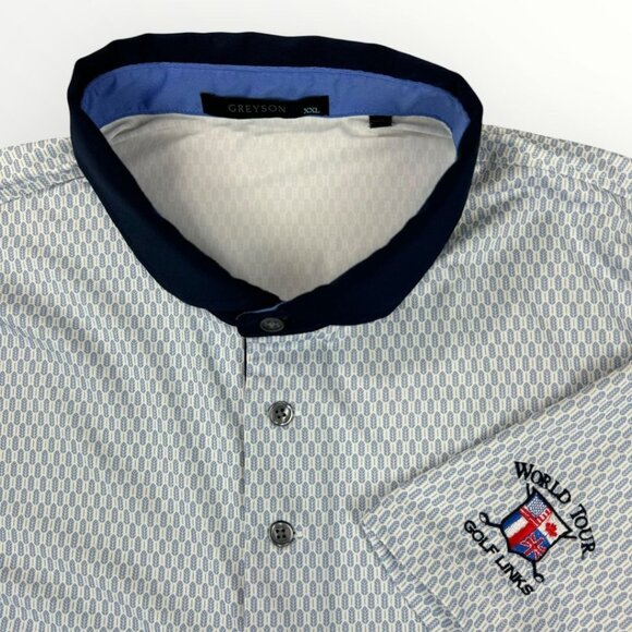 Greyson Golf World Tour Performance Stretch Mens XXL Short Sleeve Polo Shirt - Picture 1 of 10